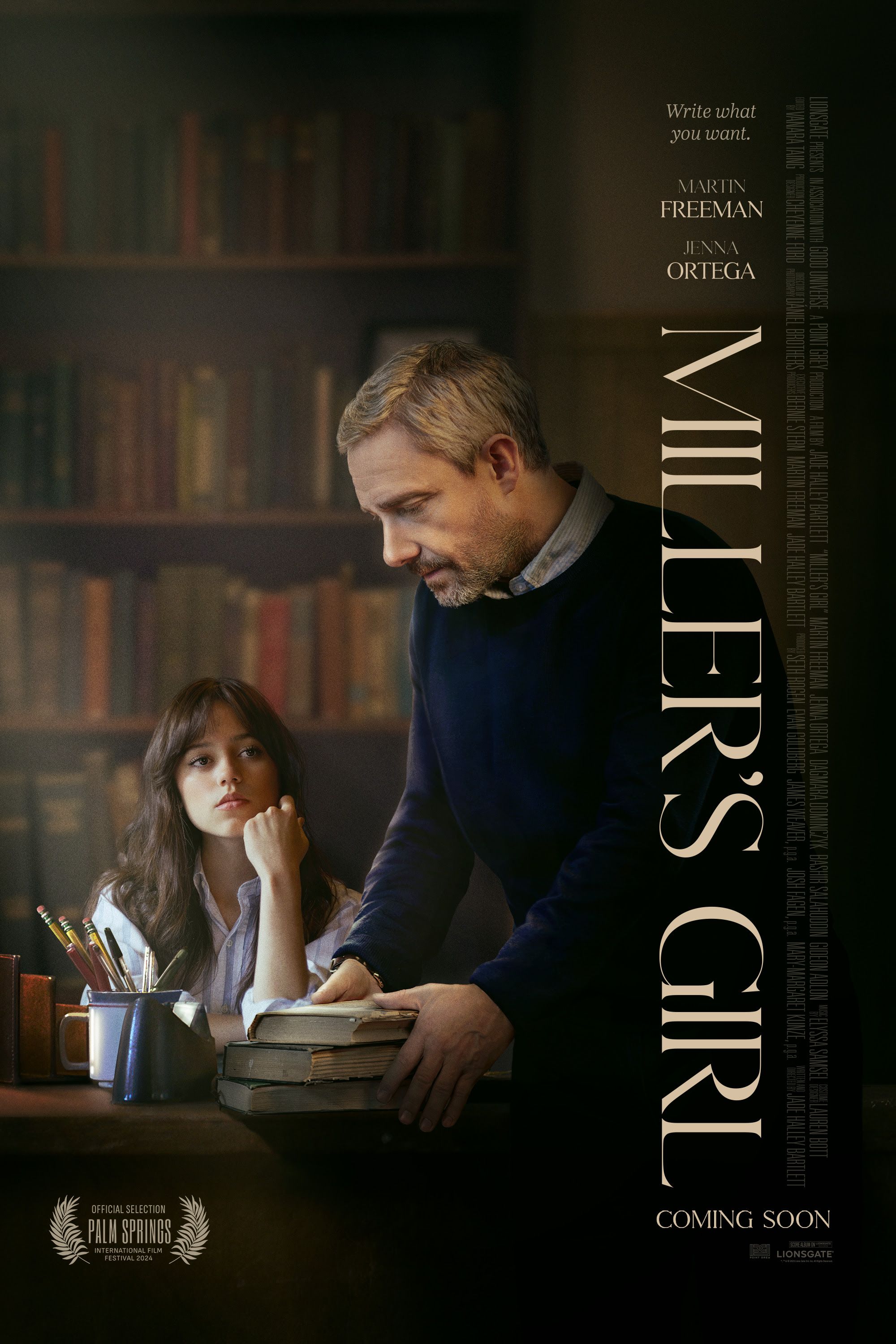Miller's Girl Movie Poster Featuring Martin Freeman and Jenna Ortega