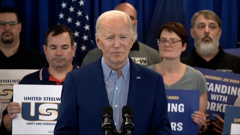Biden pays tribute to his uncle, who he says was shot down during World War II in an area known for the presence of 