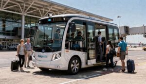Newark Liberty Airport begins testing autonomous shuttle buses from EasyMile this spring across terminals